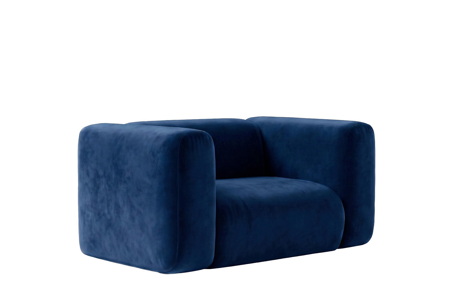 WOHNZIMMERSESSEL Aus Velvet-Stoff Bluvel, Tintenblau, GRETA - Blau, Holz (137/70/89cm) - Kaiser Möbel