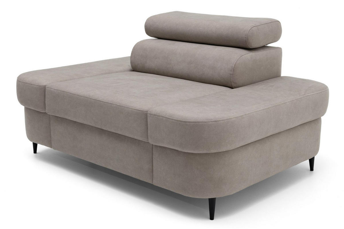 SESSEL PRIAM mit verstellbare Kopfstütze Velours Beige - Beige/Schwarz, Holz/Textil (145/97/105cm) - Muffo