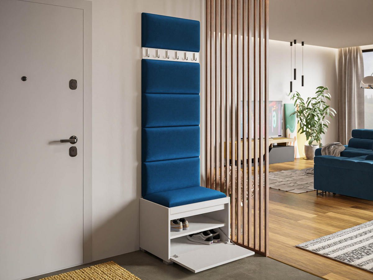 GARDEROBEN-SET Grawis 60 IV - Blau/Silberfarben, Holzwerkstoff/Kunststoff (64.5/45/34cm) - MIRJAN24