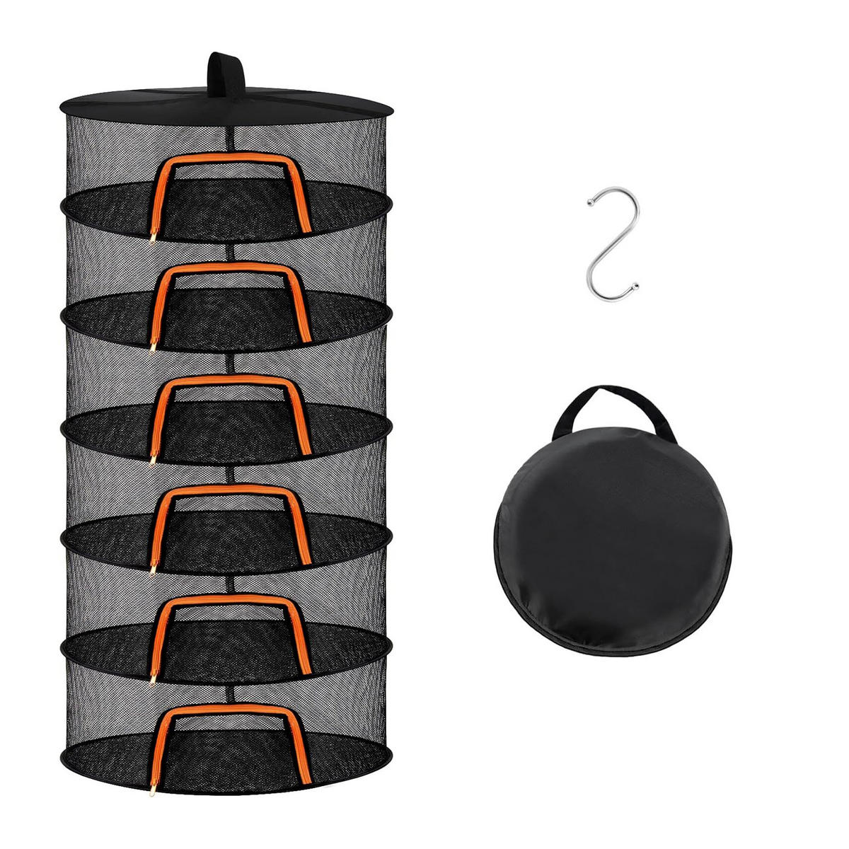 TROCKENNETZ - Schwarz, Textil/Metall (60/120/60cm) - Relaxdays