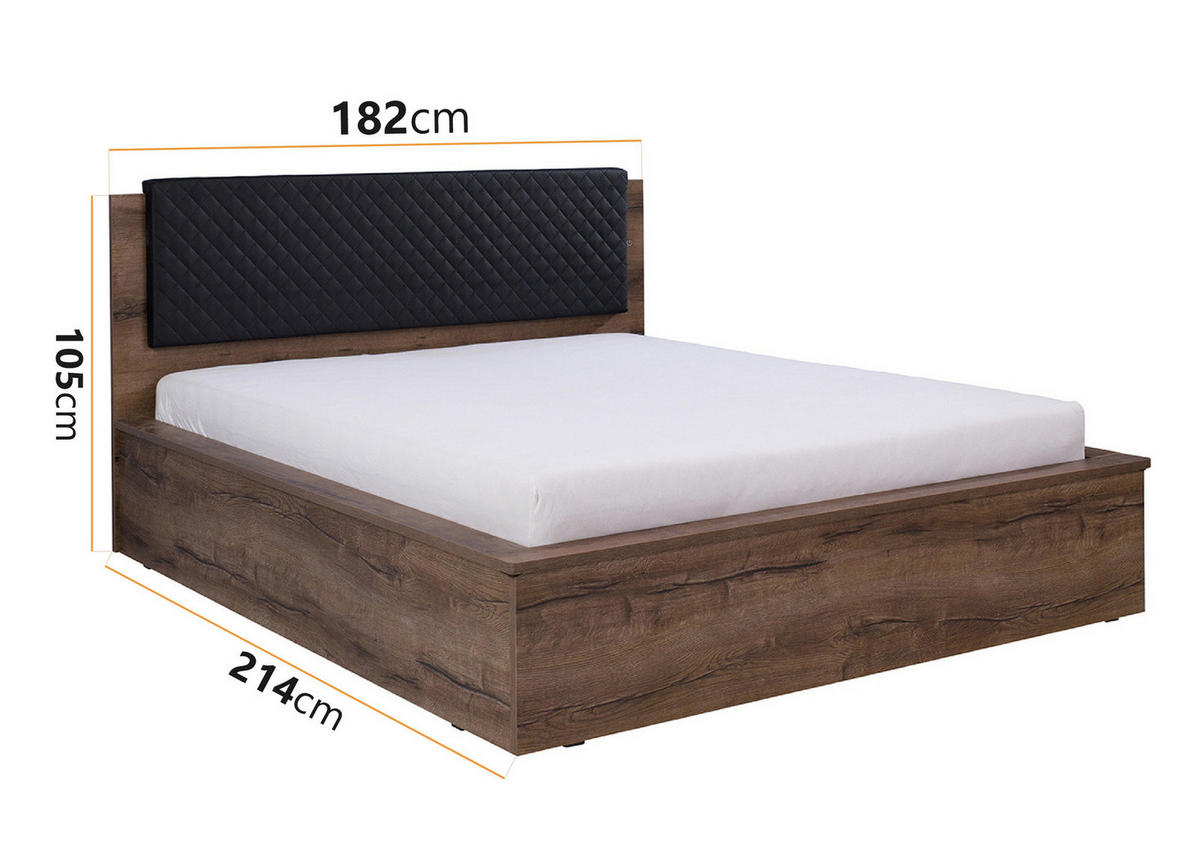 DOPPELBETT Martin 160x200 mit Bettkasten - Schwarz/Braun, Holzwerkstoff/Metall (160/200cm) - Ravio