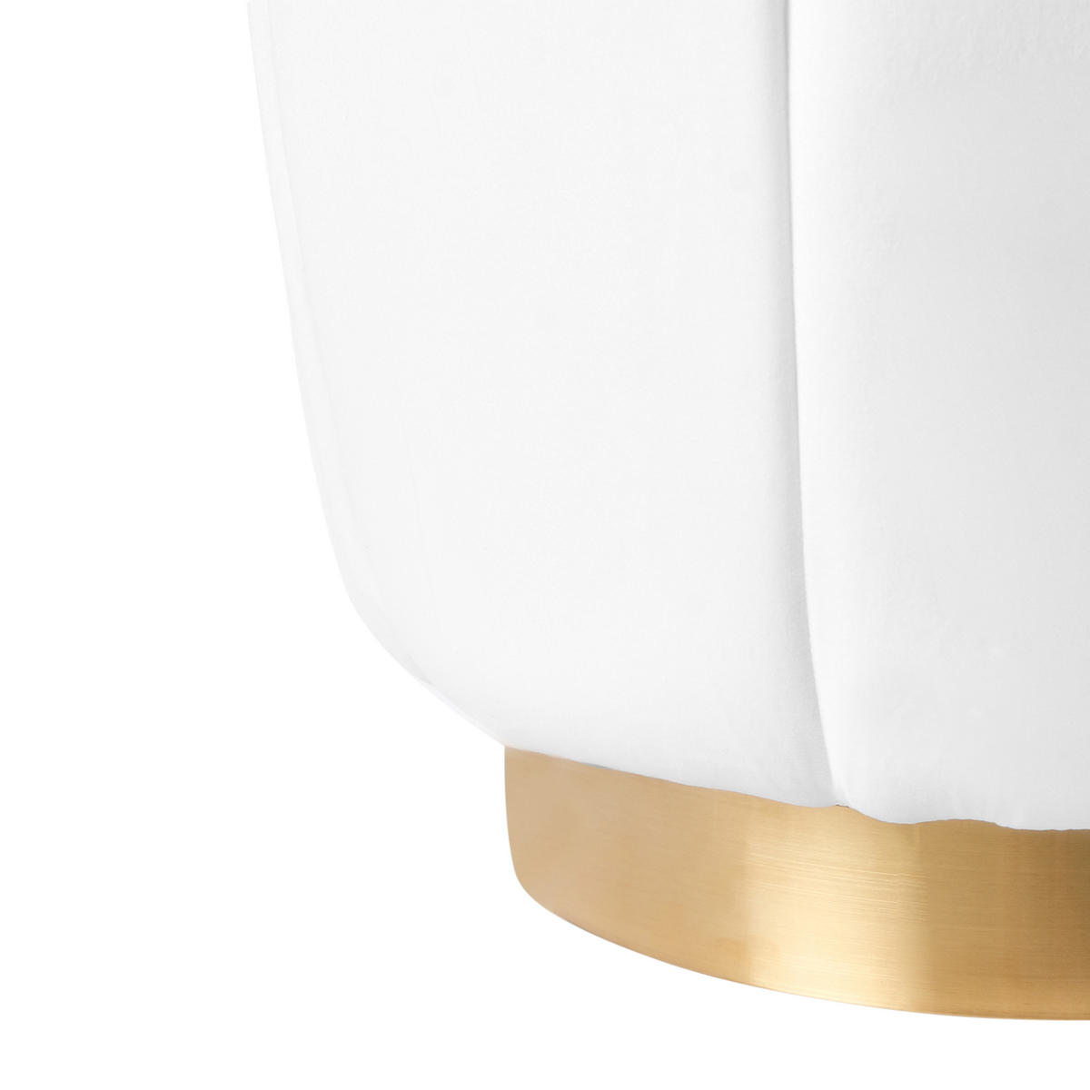 POUF Weiß Irving - Goldfarben/Weiß, Textil (43/37/43cm) - Beliani