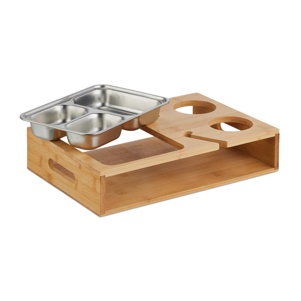 COUCHBAR - Hellbraun, Holz/Metall (36.5/8/25cm) - Relaxdays