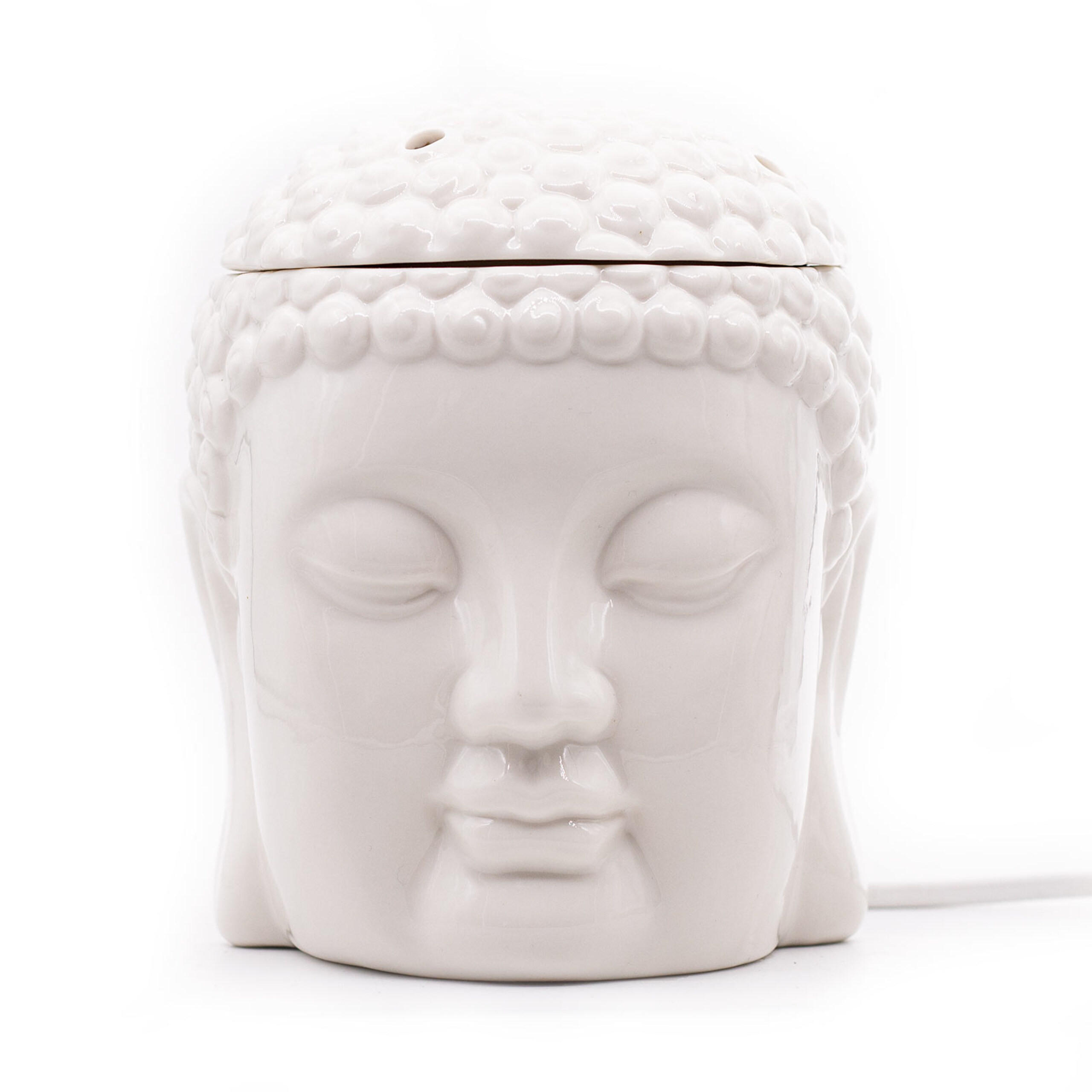 AROMALAMPA Bílá elektrická Buddha 18 cm
