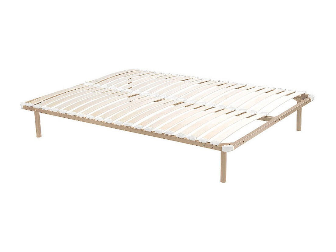 LATTENROST - 2 Personen - Metall - Beige - Beige, Metall (160/200cm) - Vente-Unique
