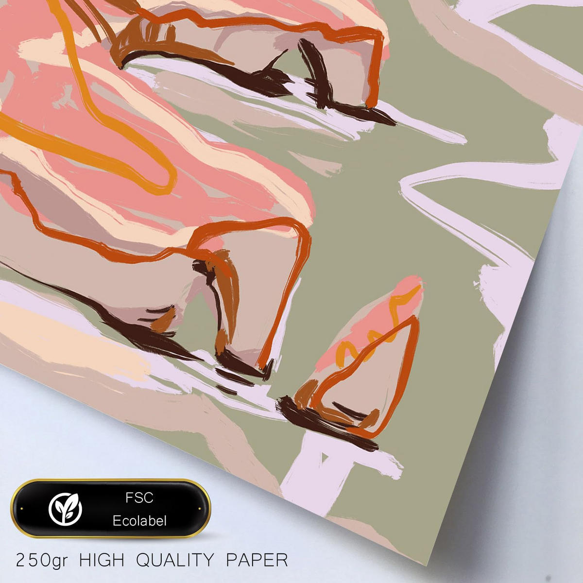 POSTER Set Mit 6 Linienufer In Kulissen Abstracts Ästhetische Dekorative Gemälde Für Ihr Wohnzimmer, Schlafzimmer, Zuhause A3 & A4 Rahmenlos - Klar, Papier (29/3cm) - Nacnic