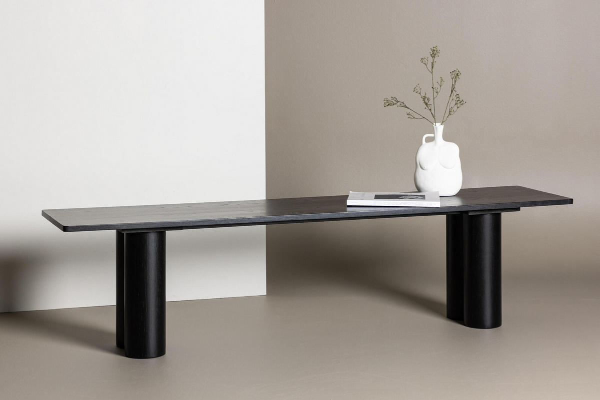 BANK OLIVIA Schwarz 180x40x45 cm - Schwarz, Holzwerkstoff (180/45/40cm) - FURNLUX