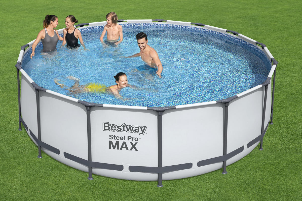 POOL Maxi rund Grau 122x457x457cm - Grau, Kunststoff (457/122/457cm) - DELUKE