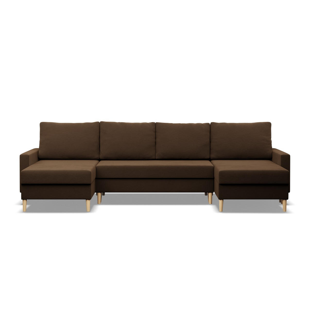 U-ECKSOFA MIT SCHLAFFUNKTION BLANK, Braun - Braun, Textil (294/92/140cm) - Mebligo