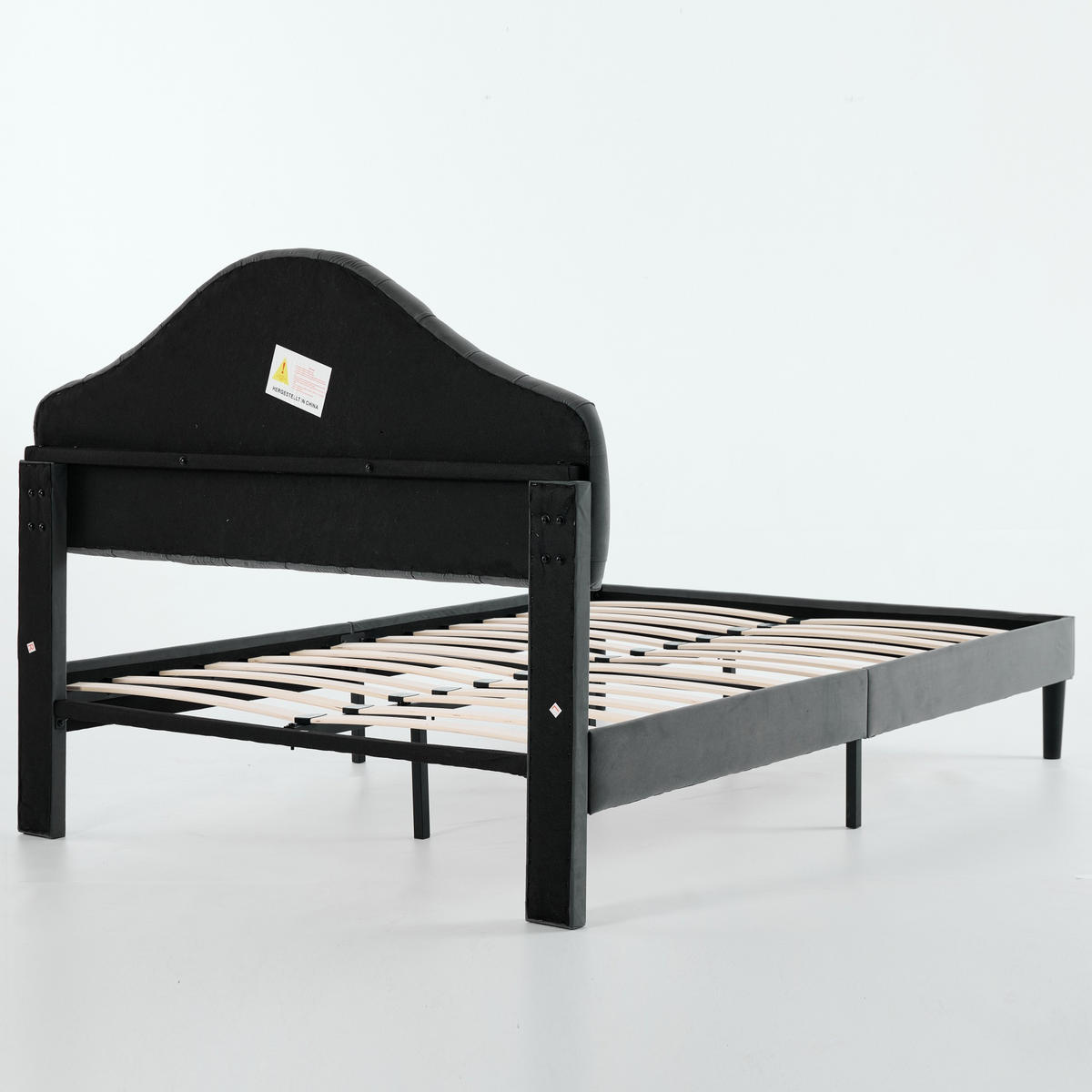 POLSTERBETT 140/200 cm DE-32939 mit verstellbarem Kopfteil Grau - Grau, Metall (140/200cm) - ComfortXL