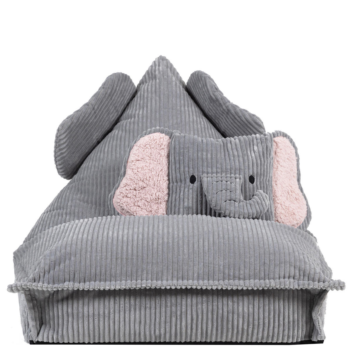 KINDERSITZSACK mit Kissen Elefant Cord - Grau, Textil (72/66/102cm) - icon