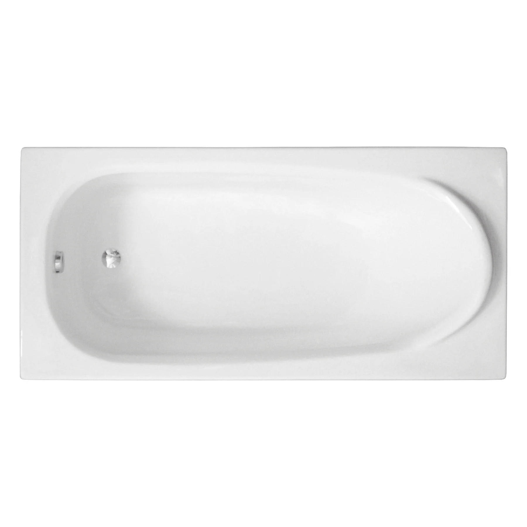 BADEWANNE Rechteck MEDIUM 170/75 mit Styro Ablauf Füße - Weiß, Kunststoff (75/56/170cm) - bad land