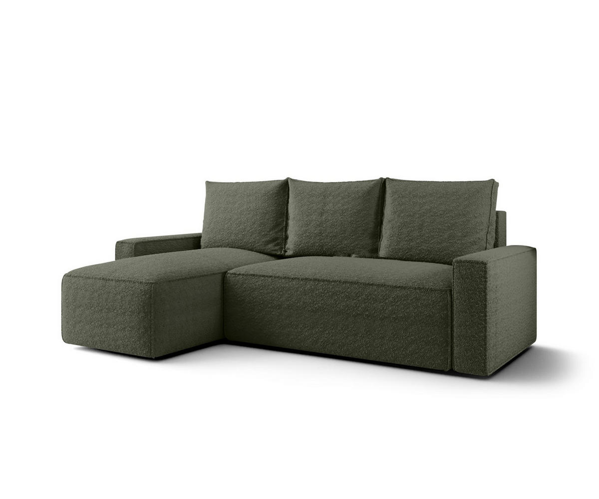 ECKSOFA mit Schlaffunktion SAVIO Quelle 37 Links - Dunkelgrün, Textil (232/140cm) - Bedante