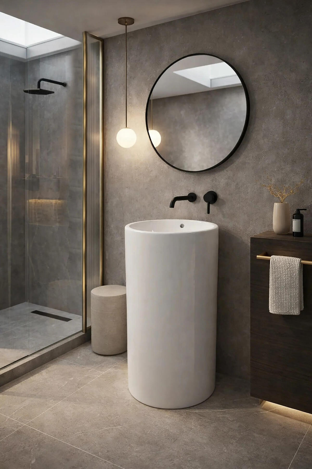 STANDWASCHBECKEN Estera Rea - Weiß, Keramik (46/85/46cm) - REA