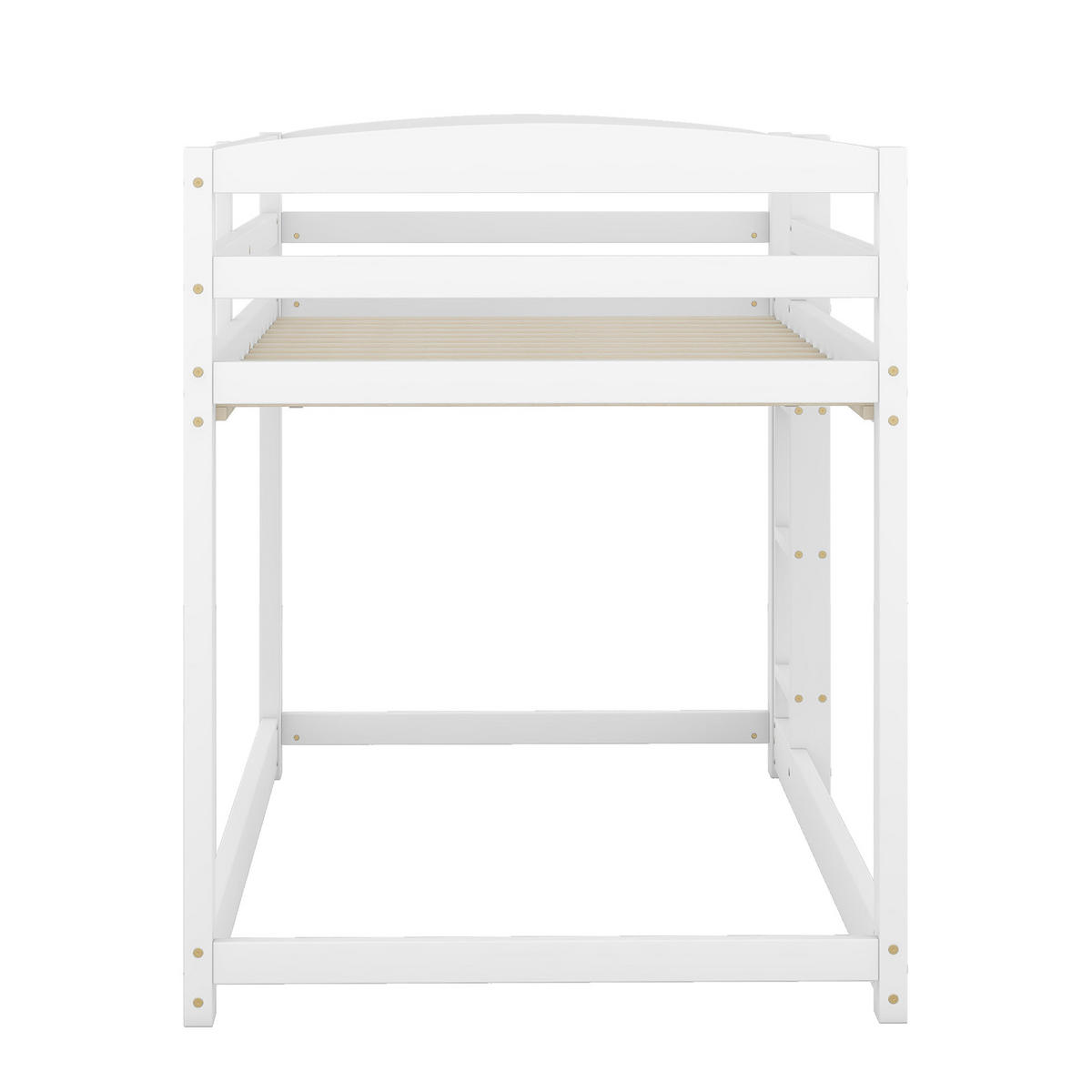 ETAGENBETT 90/200 cm weiß aus massivem Kiefernholz mit Sicherheitsgeländer - Weiß, Holz (90/200cm) - OKWISH