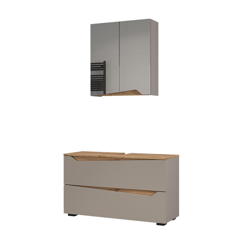 SET MOBILIER BAIE Marelle, Greige/Stejar artizanal, 2 piese - grej/stejar Artisan, compozit lemnos (100/57.5/35cm) - Vicco