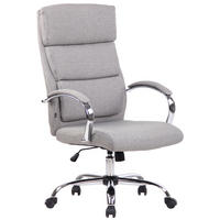 CHEFSESSEL Stoff grau - Chromfarben/Grau, Textil/Metall (64/112/70cm) - CLP