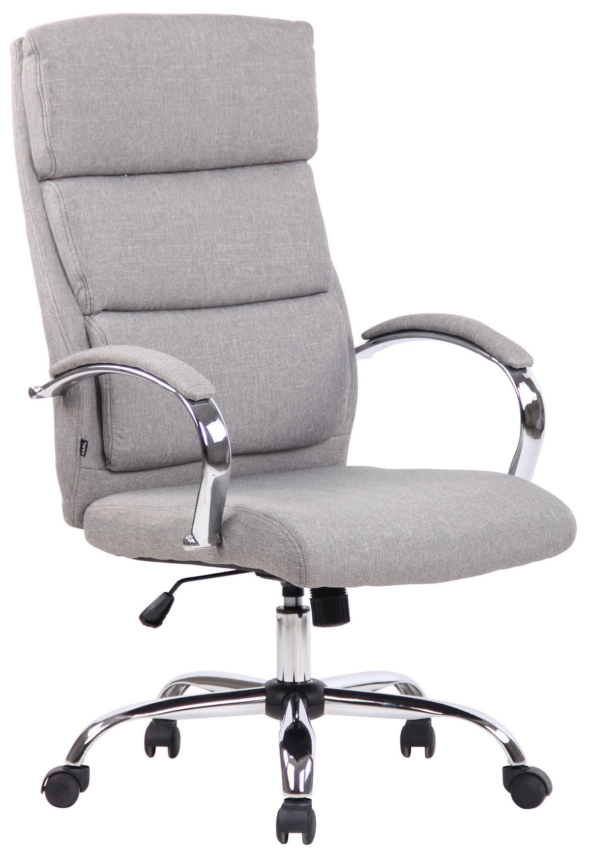 CHEFSESSEL Stoff grau - Chromfarben/Grau, Textil/Metall (64/112/70cm) - CLP
