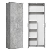 BESENSCHRANK Der Lange - Hellgrau/Weiß, Holzwerkstoff (60/180/34cm) - Mokebo