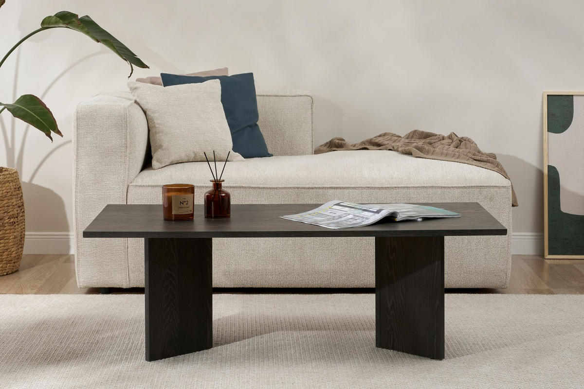 COUCHTISCH sabin Hochglanz Schwarz - Schwarz, Holzwerkstoff (119/60/40cm) - Habitat Garten