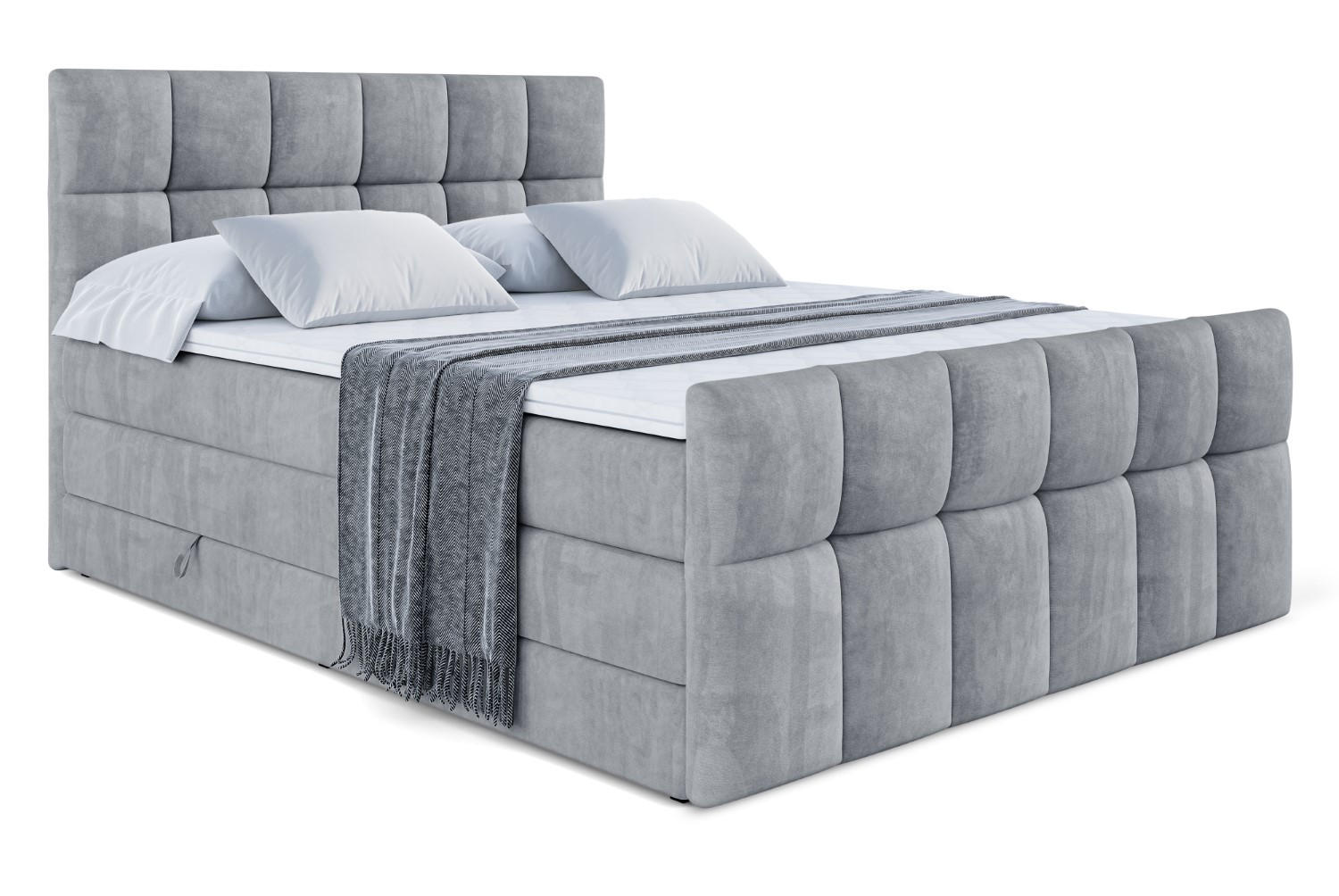 BOXSPRINGBETT RICAR-Z KING - 120 x 200 - H3/H4 - Grau - Grau, Holzwerkstoff (120/200cm) - ALTDECOR