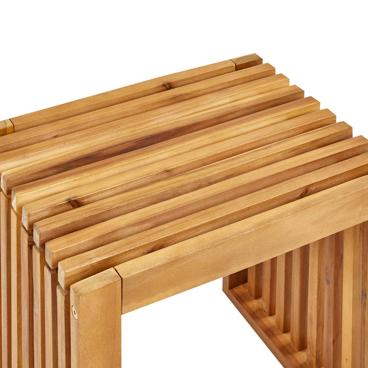 GARTENSTUHL 3er-Set Holz Heller Holzfarbton Bellano - Hellbraun, Holz (45/43/35cm) - Beliani