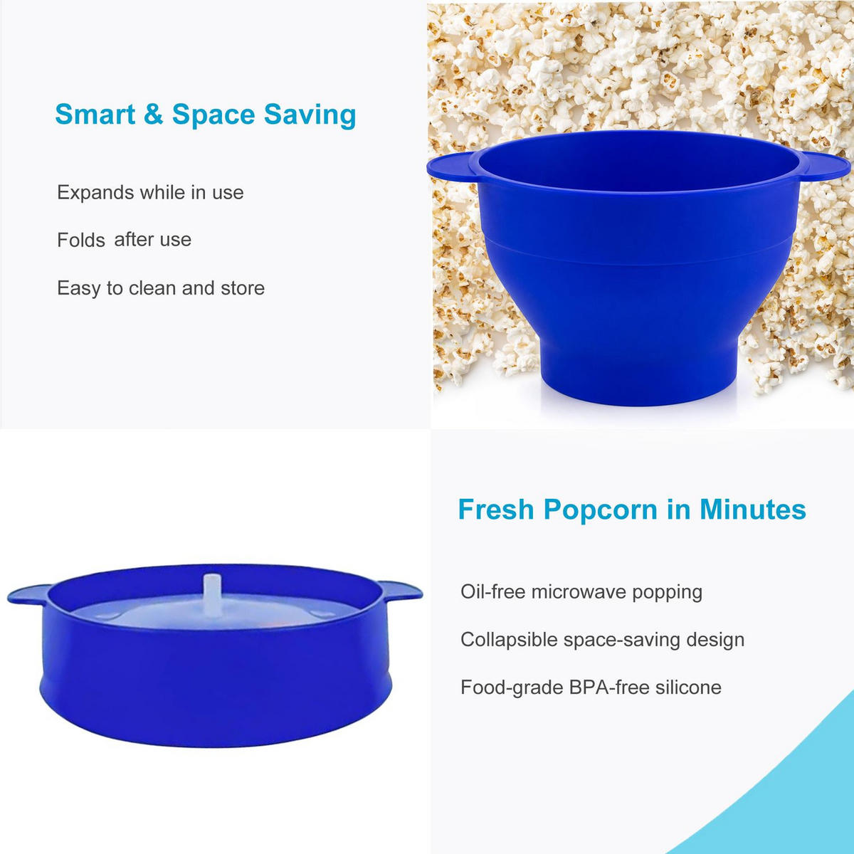 POPCORN MAKER - Blau, Kunststoff (20/6/24cm) - Intirilife