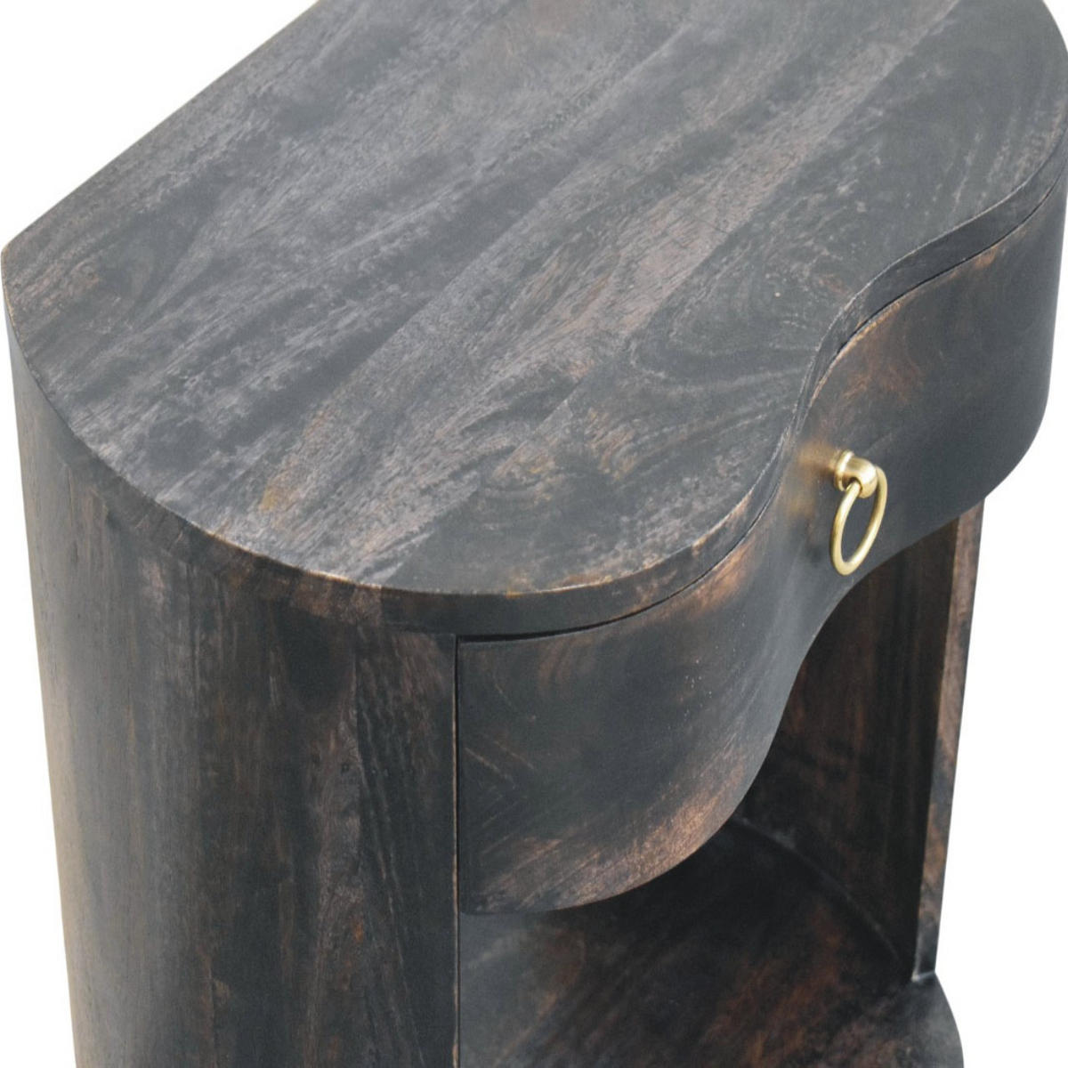 NACHTTISCH mit Carbon-Esche-Finish, 1 Schublade, mit altmodischem Griff, dunkelbraun - Dunkelbraun, Holz/Metall (55/58/35cm) - Artisan Furniture