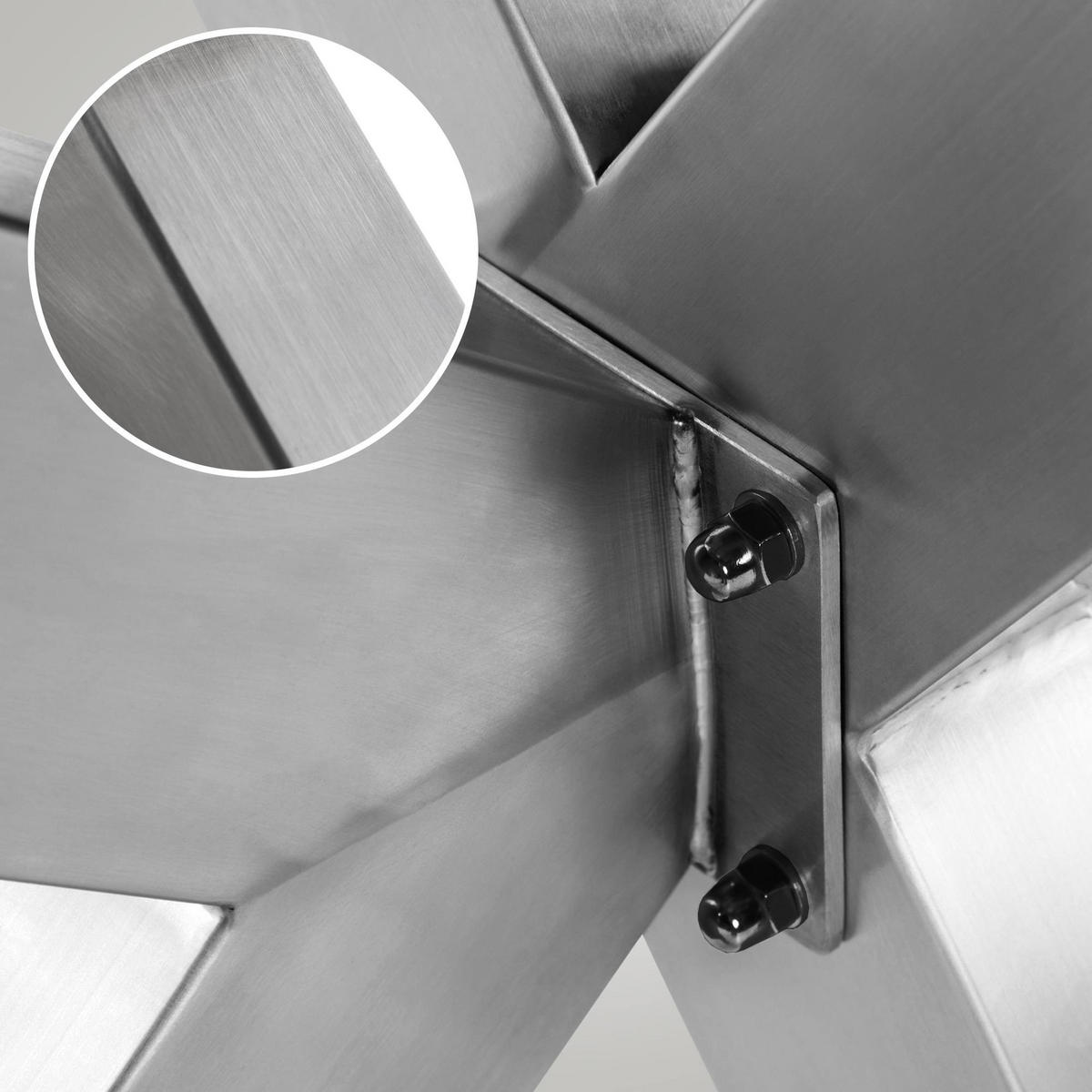 TISCHBEIN eckig 85/85/71 cm Metall edelstahl - Edelstahlfarben, Metall (85/71/85cm) - CLP