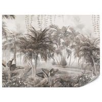 FOTOTAPETE für Büro Vintage Tropisch Dschungel Palmen Blätter 250x175 - Beige/Braun, Papier (250/175cm) - Muralo