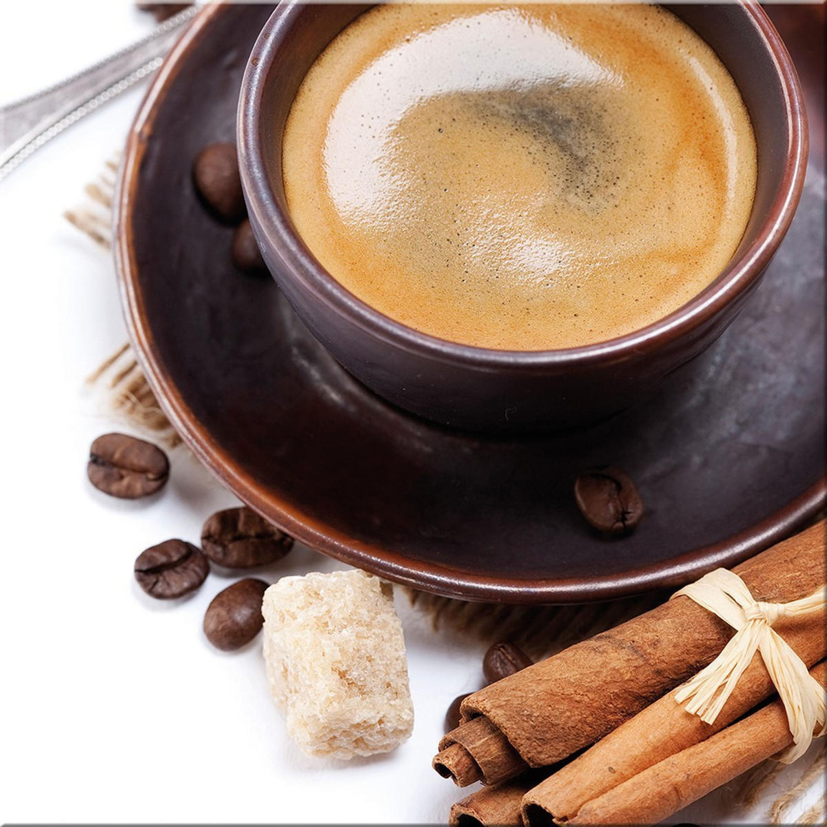 GLASBILD 30x30 cm Küche Kaffee - Beige, Glas (30/30cm) - artissimo