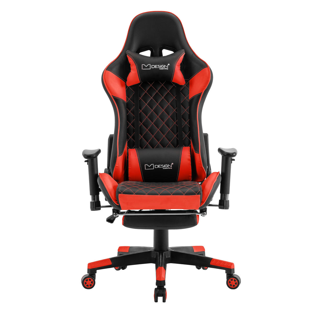 GAMING-STUHL Schwarz-Rot - Rot, Metall (68/135/73cm) - ML-DESIGN