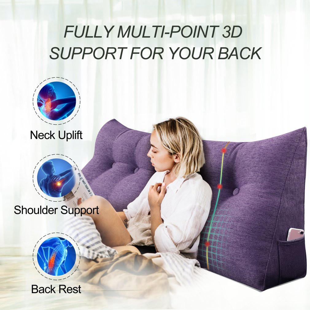 RÜCKENKISSEN für Bett Leinenlook Lila 200 cm - Lila, Textil (50/200cm) - Vercart