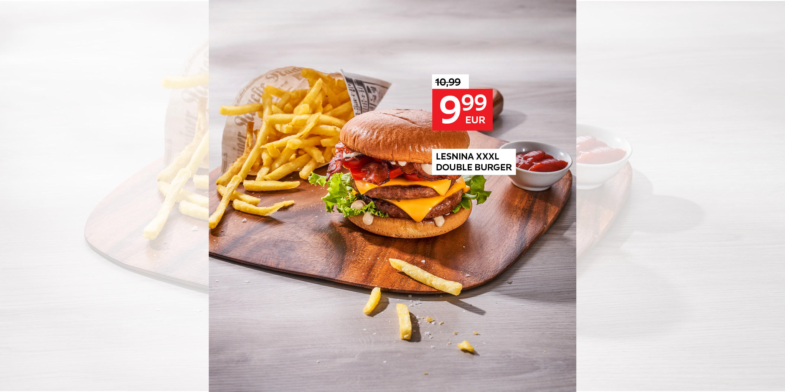 Lesnina XXXL Double Burger umjesto 10,99€ nova cijena 9,99€ štedite 9%