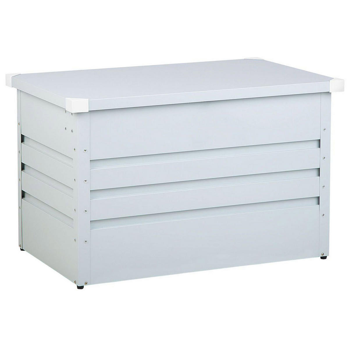 AUFLAGENBOX Stahl hellgrau 100/62 cm Cebrosa - Hellgrau, Metall (100/64/62cm) - Beliani