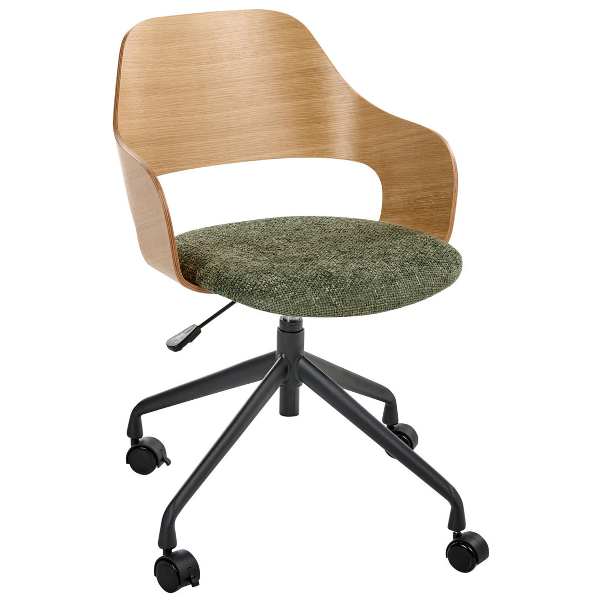 SCHREIBTISCHSTUHL Kunstleinen Grün Novato - Braun, Textil (45/76/45cm) - Beliani