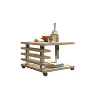 COUCHTISCH quadratisch Sonoma Eiche Rollen - Sonoma Eiche, Holzwerkstoff (60/60/45cm) - designimpex