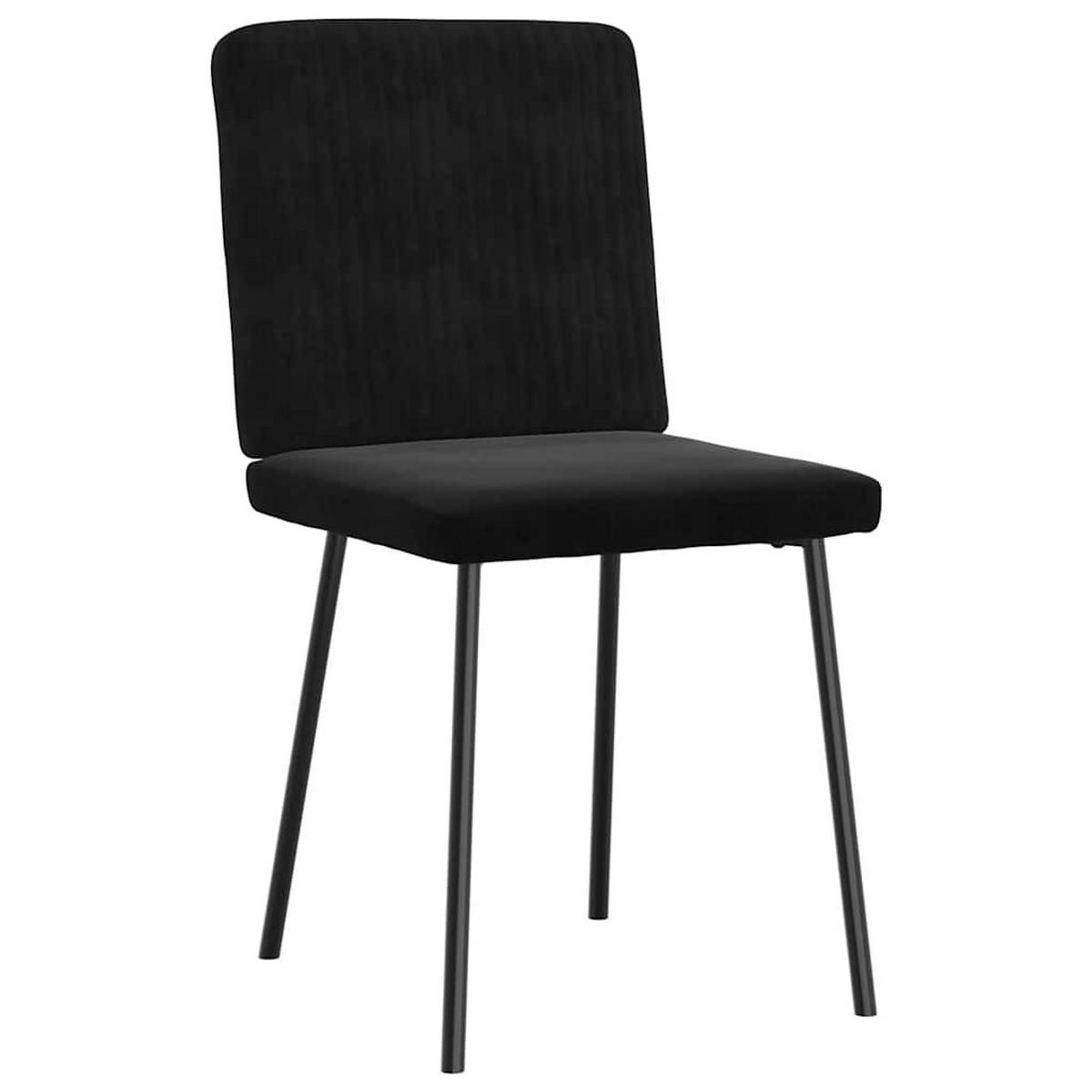 ESSZIMMERSTÜHLE 2 Stk. Schwarz Samt 45*54*83cm - Schwarz, Metall (45/83/54cm) - ZMH