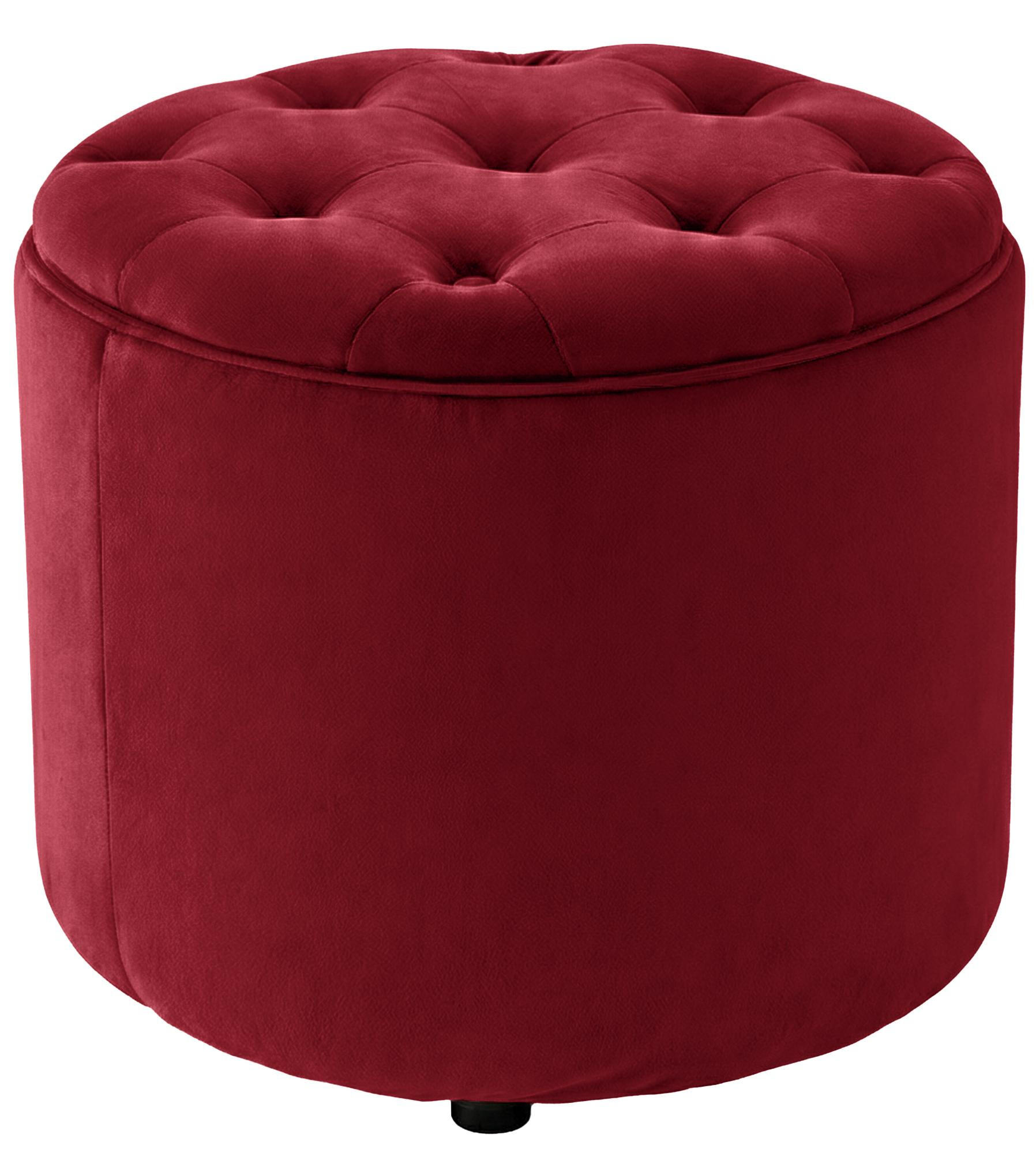 SITZWÜRFEL Samt Rot - Rot/Schwarz, Kunststoff/Textil (44/42/44cm) - CLP