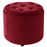 SITZWÜRFEL Samt Rot - Rot/Schwarz, Kunststoff/Textil (44/42/44cm) - CLP