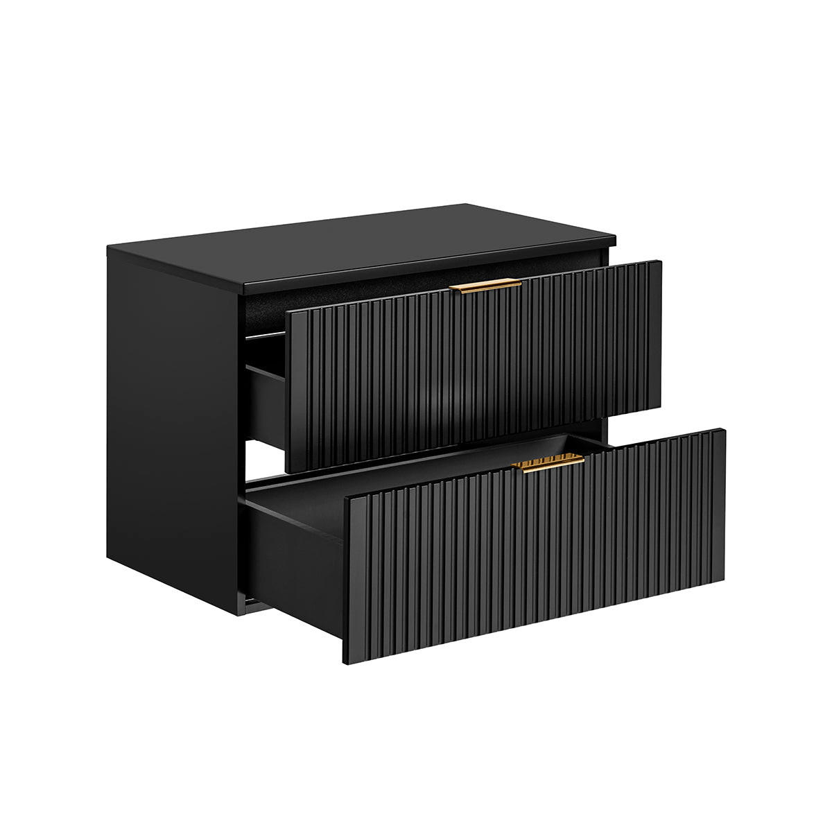 WASCHTISCHUNTERSCHRANK 80.6cm Adriel Mattschwarz - Schwarz, Holzwerkstoff (80.6/59/46cm) - Petits-meubles