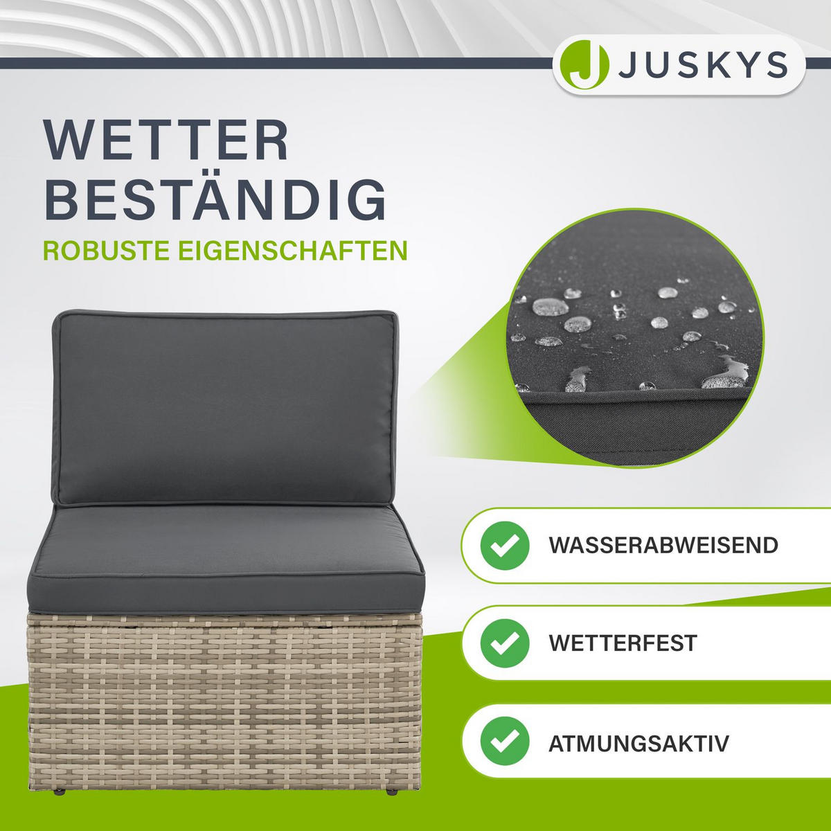 LOUNGEGARNITUR Salou grau - Grau, Kunststoff - Juskys
