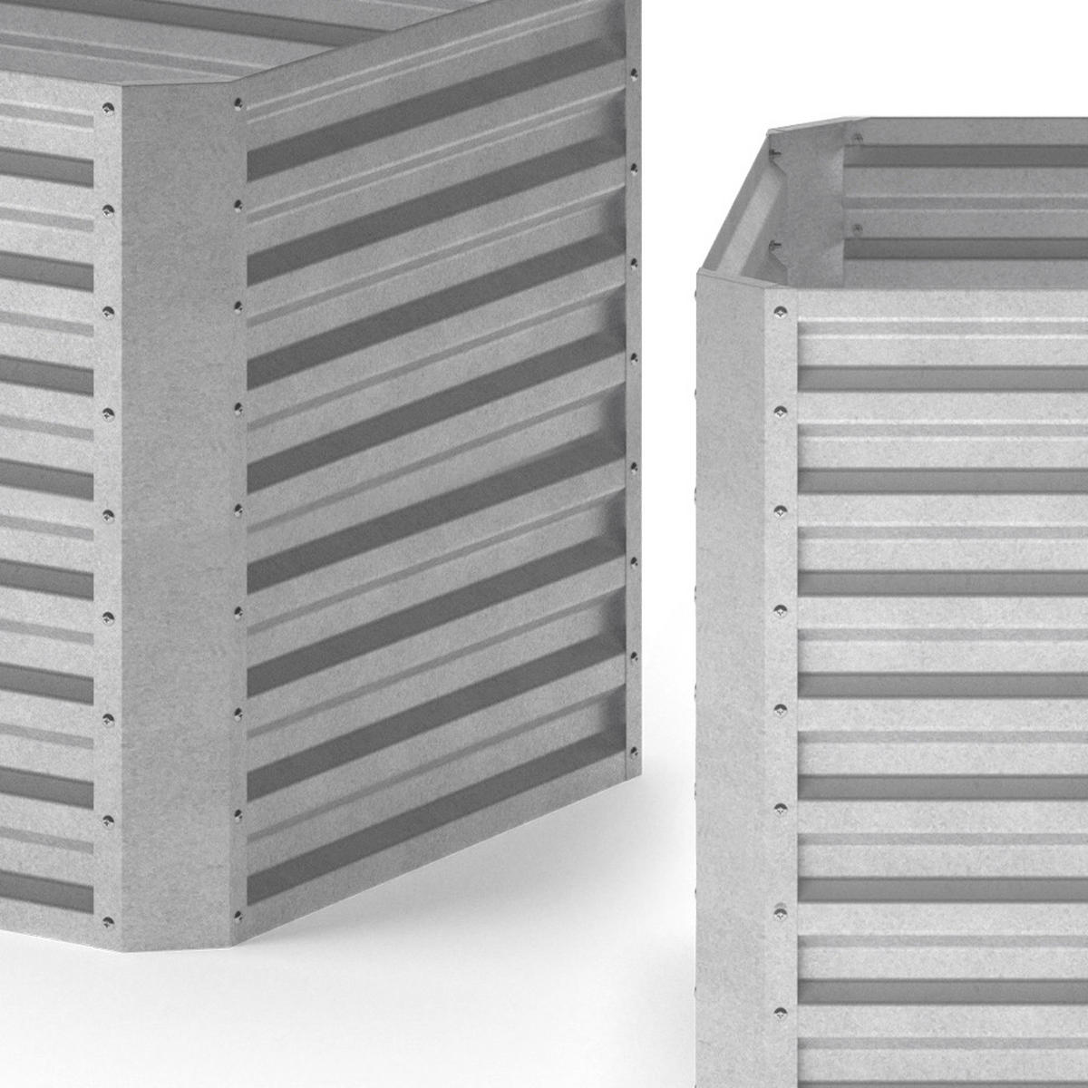 HOCHBEET Silber 180 x 90 cm - Silberfarben, Metall (180/80/90cm) - OK-Living