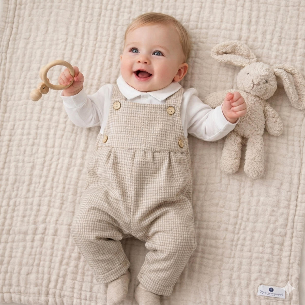 MUSSELINDECKE Babydecke Stilltuch Einschlagdecke Säuglingsdecke Mulltuch ab Geburt - Naturfarben, Textil (80/80cm) - nordic coast company