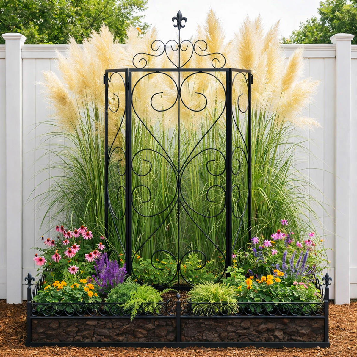 2XMRIEŽKA - čierna, kov (40/112/20cm) - Relaxdays