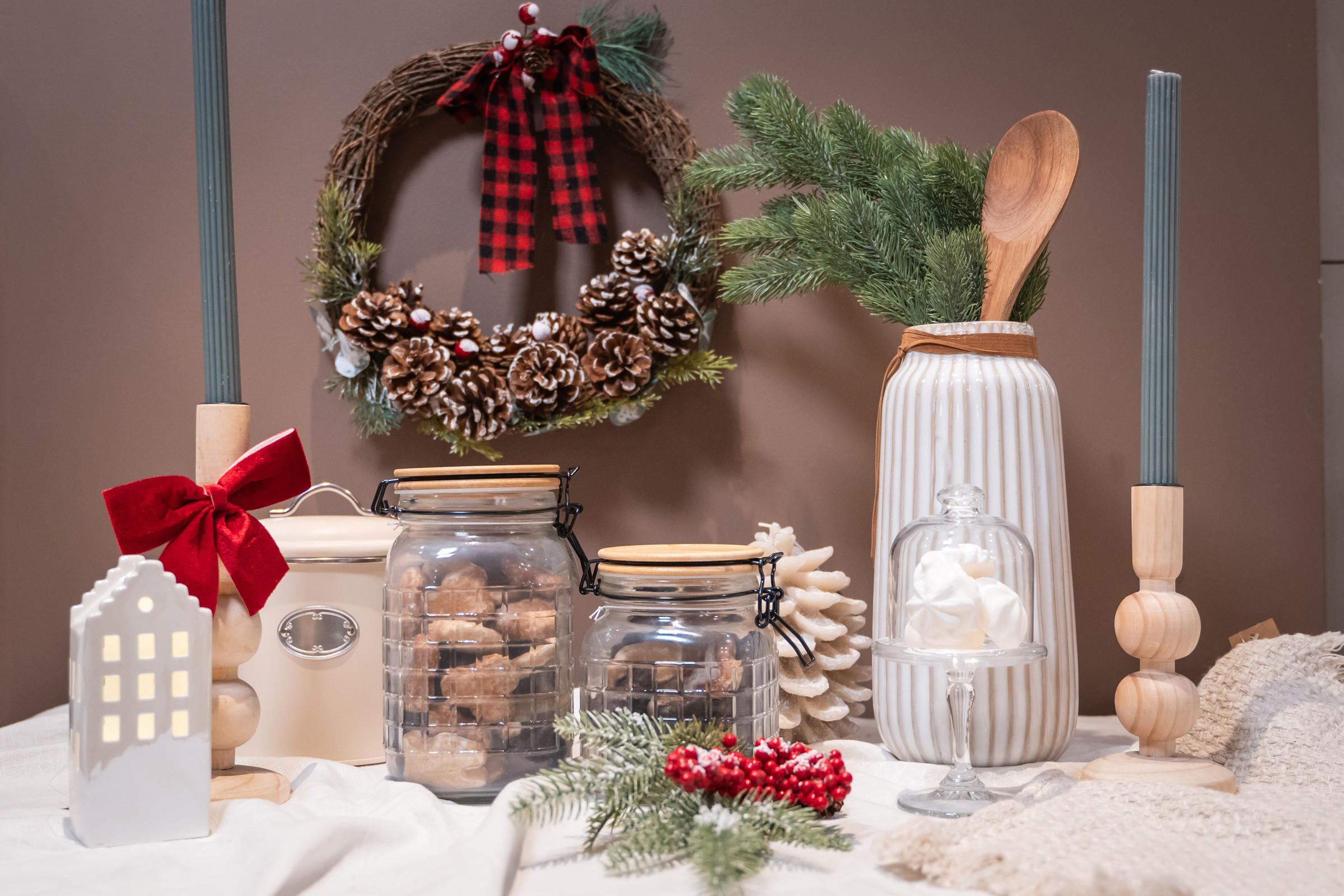 KERZENSTÄNDER Holz 23 cm - Beige, Holz (8.7/17.5/8.7cm) - Home Styling Collection