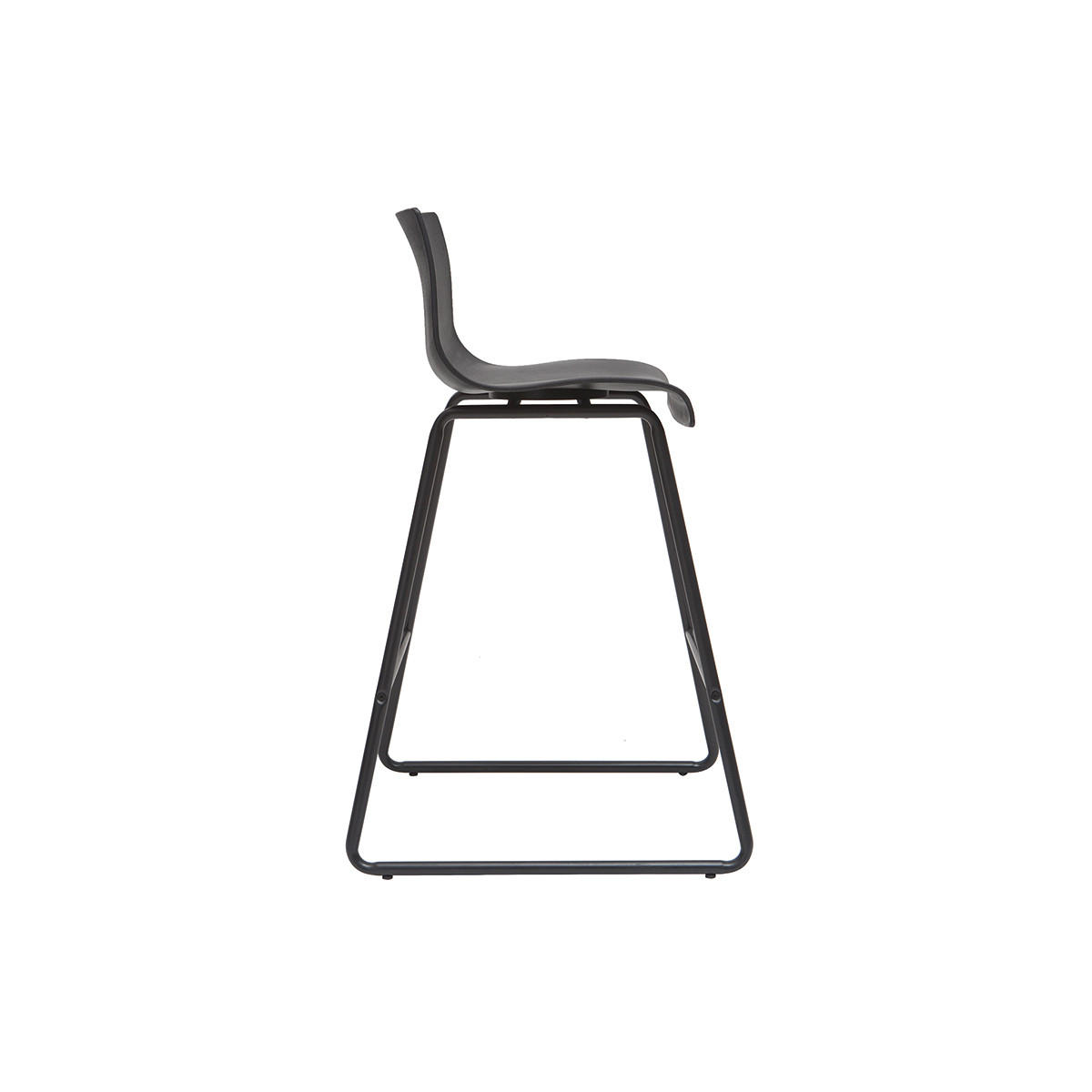 BARHOCKER Design Schwarz H65 ONA - Schwarz, Kunststoff (55/89/47cm) - Miliboo