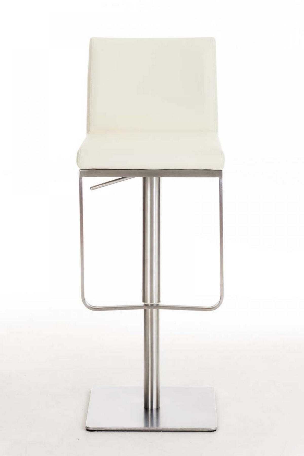 BARHOCKER 2er Set Lederlook Creme - Edelstahlfarben/Creme, Textil/Metall (42/86/44cm) - CLP