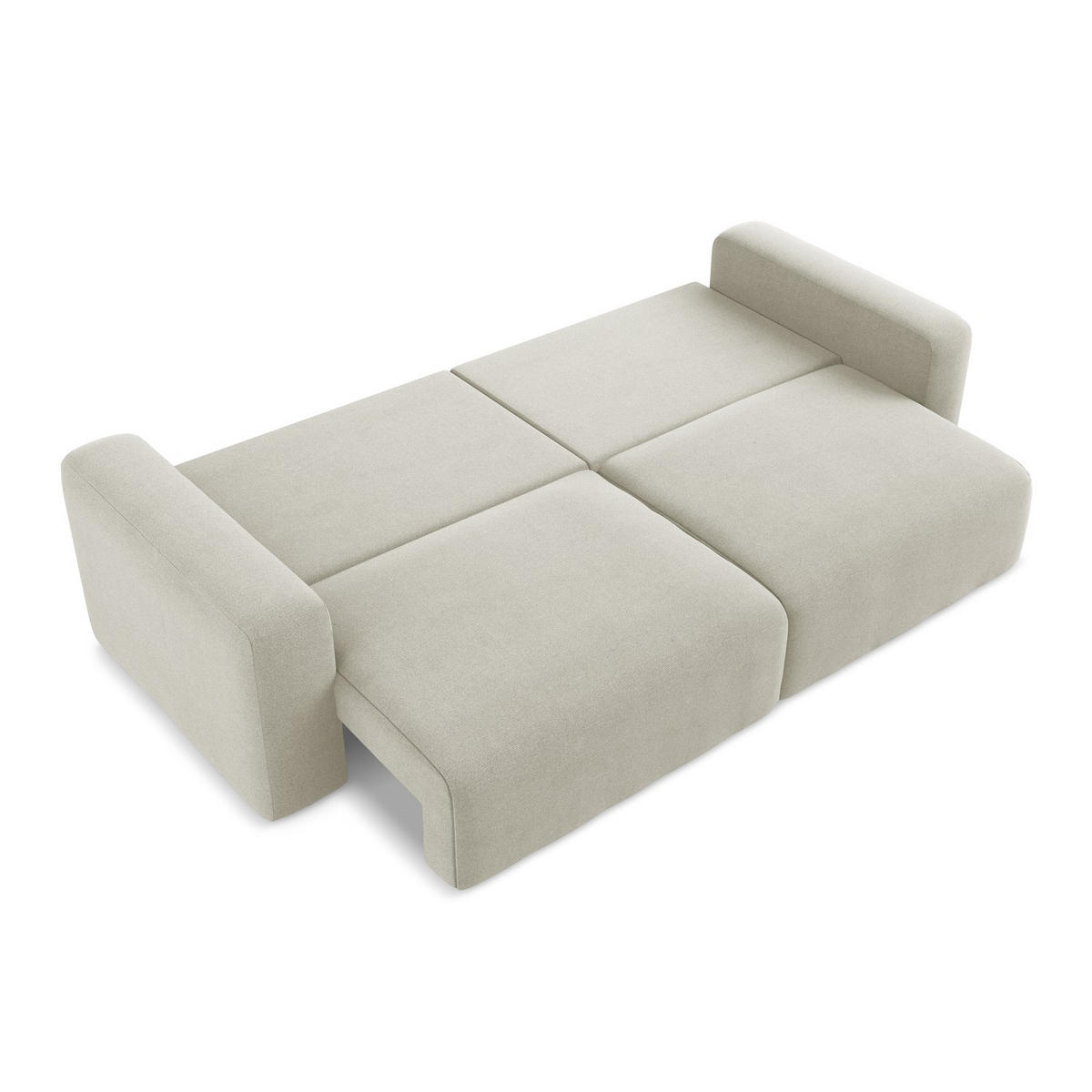 3-SITZER SOFA mit Schlaffunktion Strukturstoff Stoff Beige - Beige/Creme, Kunststoff/Textil (244/79/102cm) - LaMiaSofa