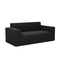 SOFA 2-Sitzer aus Cord mit tiefem Sitz Schwarz - Schwarz, Kunststoff (178/70/86cm) - Meubliv